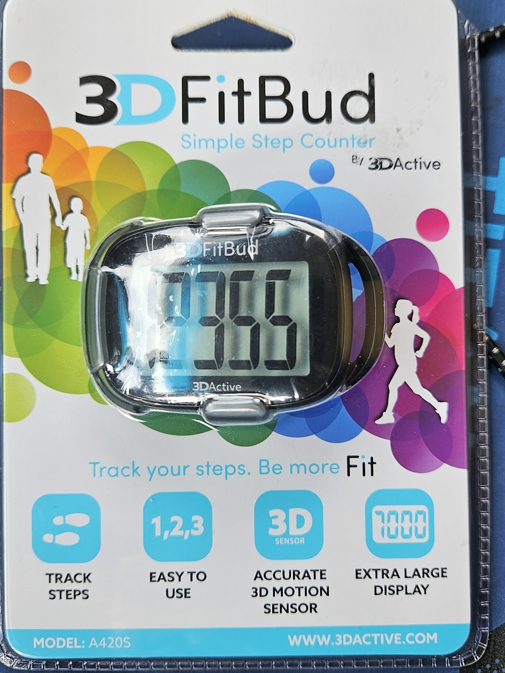 Freeze Black and Silver 3D FitBud Step Counter